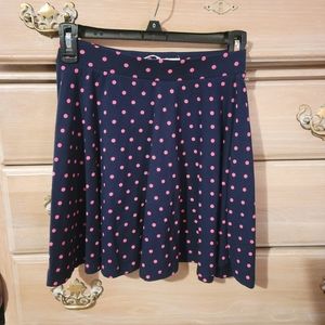 So Navy Mini Skirt with Pink Polka Dots Size Small